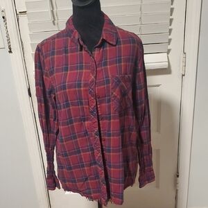 beachlunchlounge Multi Color Plaid Casual Button Up Shirt